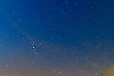 A crop of the colorful Perseid