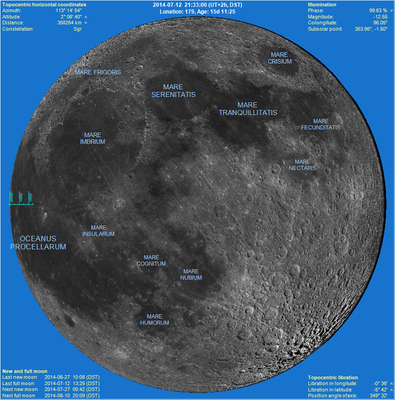 July 12, Local time 9:33pm - Mare Crisium is well inside the illuminated edge.