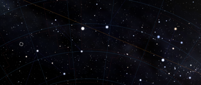 Approximate location of the Great Attractor (cross-hair on left)