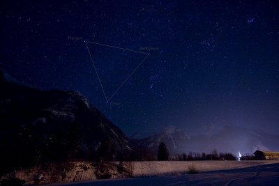 Light pollution vs. Winter triangle