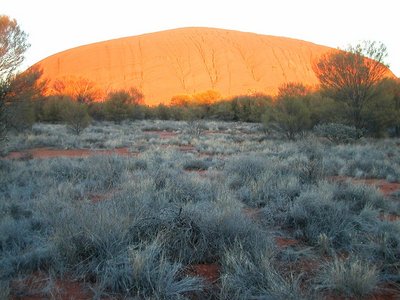 Uluru at sunrise, same day, but a few minutes later