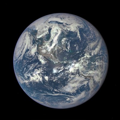 Earth as seen on July 6, 2015 from a distance of one million miles by a NASA <br />scientific camera aboard the Deep Space Climate Observatory spacecraft. <br />(Credits: NASA)