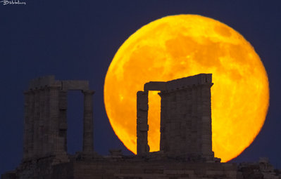 Full Moon of July &amp; Temple of Poseidon