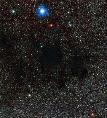 Part of the Coalsack Nebula in close-up - Credit: ESO