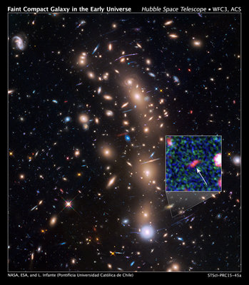 Faint Compact Galaxy in the Early Universe<br />Credit: NASA, ESA, and L. Infante <br />(Pontificia Universidad Católica de Chile)
