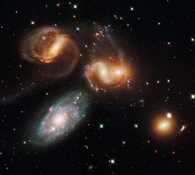 Hubble's view of Stephan's Quintet, a group of five galaxies. A recent study <br />examines the ability of a computer algorithm to accurately classify galaxies.