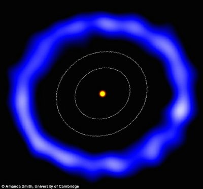Image taken using ALMA shows a ring of comets around an alien star.<br />Credit: Amanda Smith, University of Cambridge