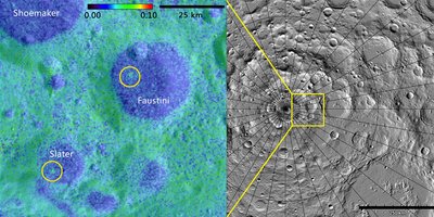 Albedo Map Credit: NASA GSFC/SwRI<br />Topographic Map Credit: NASA GSFC/ASU Jmoon