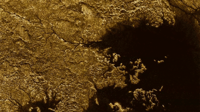 NASA's Cassini spacecraft pinged the surface of Titan with microwaves, <br />finding that some channels are deep, steep-sided canyons filled with <br />liquid hydrocarbons. One such feature is Vid Flumina, the branching <br />network of narrow lines in the upper-left quadrant of the image. <br />Credit: NASA/JPL-Caltech/ASI