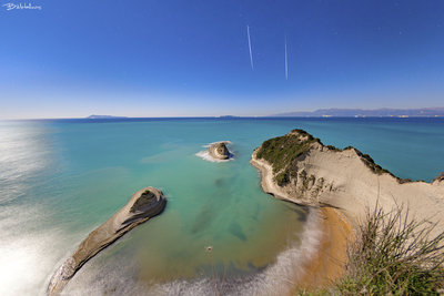 Geminids above Cape Drastis