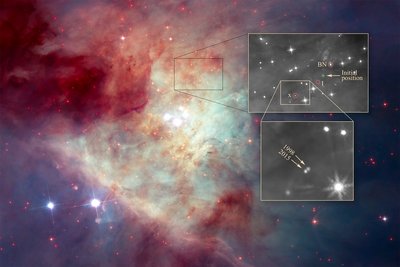 Wayward Newborn Stars Fleeing from Their Birthplace <br />Credit: NASA, ESA, K. Luhman (PSU), M. Robberto (STScI)