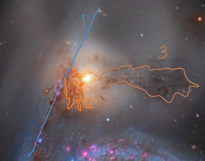 Bridge between M51 and NGC 5195 annotated.png