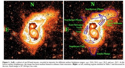 M51 brightness contours, the boundary  Holmberg contour happens to be visible