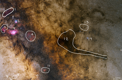 Central Milky Way from Lagoon to Pipe annotated Gabriel Rodrigues Santos.png