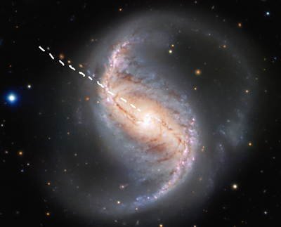 NGC 986 fires clusters and background galaxies from its bar.png