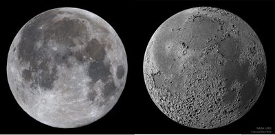 Moon, with and without terminators