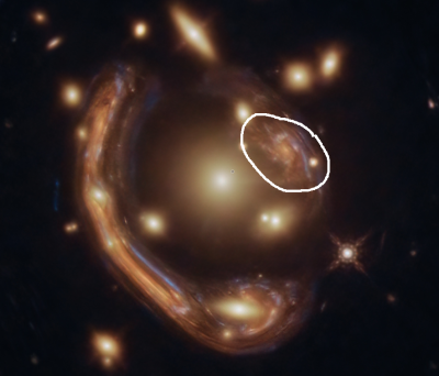APOD 5 July 2022 lensed galaxy detail.png