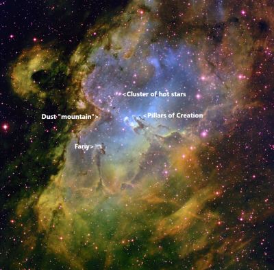 Eagle Nebula T A Rector annotated.png