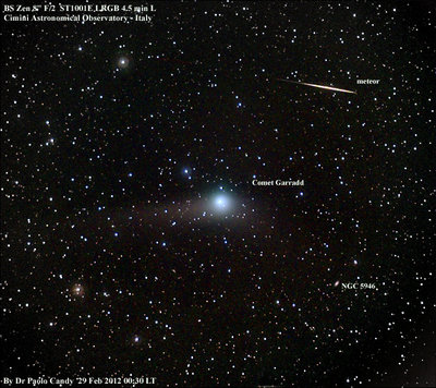 Comet C/2009 P1 (Garradd) + Meteor trail