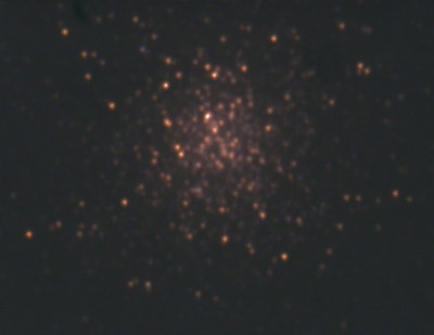Original M13 image after stacking, but before Photoshop enhancement.