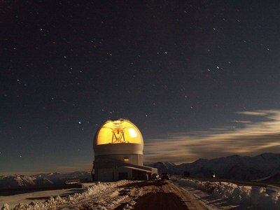 Time exposure of SOAR telescope observing at Cerro Pachon in Chile.<br />(Image Credit: Daniel Maturana/NOAO/AURA/NSF)