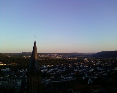 clear blue sky over my town in the evening of July 2013