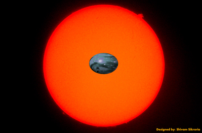 An artist’s impression of a stretched rocky planet in orbit around a red <br />dwarf star, so close to the star, there is a difference in the strength of the <br />gravitational field on each side of the planet, stretching it significantly. <br />Credit: Shivam Sikroria.