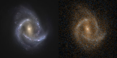 Left: Illustration; Right: Hubble image
