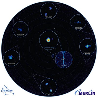 Composite image of 19 sets of observations by <br />the MERLIN and VLA radio telescope arrays.