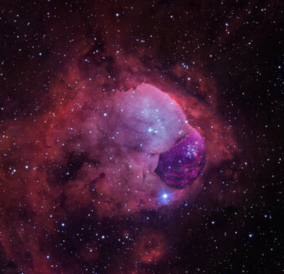 Gabriela Mistral Nebula with face mask and cluster NGC 3293.png