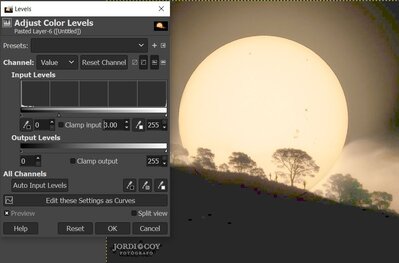 Gamma adjustment reveals hidden solar surface behind hill?