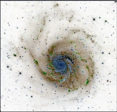 M101 Color Inverted Showing Wispy Arms
