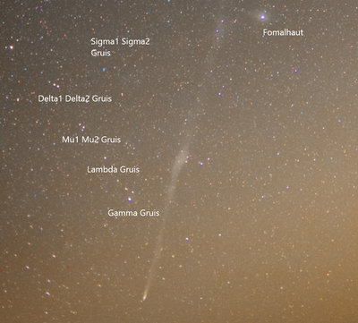 Comet Leonard bakgrund stars annotated APOD 30 December 2021.png