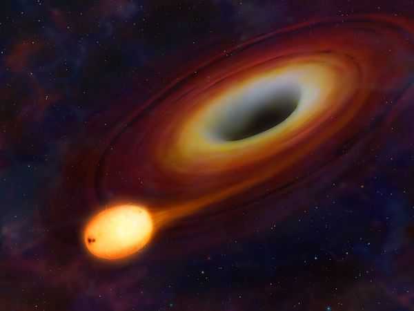 Black hole eating a star.