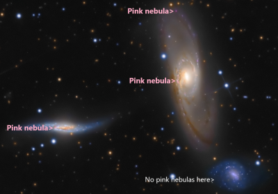 Pink nebulas in APOD 13 August 2010 Stephen Leshin.png