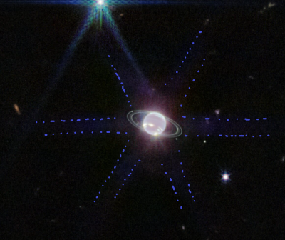 Neptune diffraction spikes NIRCAM annotated.png