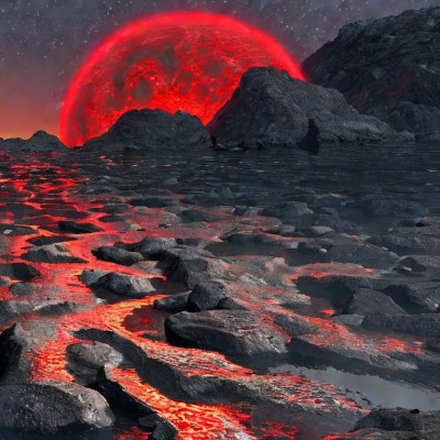 exoplanet red dwarf lava mountain rocks sunset4.jpg