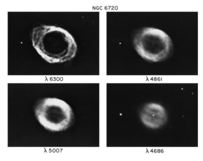 The Ring Nebula through different filters NOAO AURA NSF.png