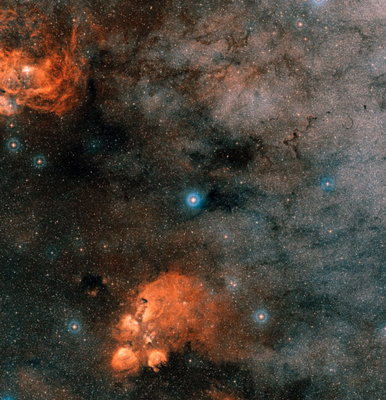 The sky around the star Gliese 667C; credit: ESO/Digitized Sky Survey 2. Acknowledgement: Davide De Martin